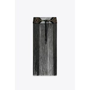 ZARA LEATHER STUDDED FRINGED CORSET BELT